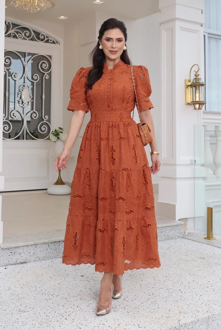 Vestido Emily Diverse em lese 100% algodão bordado - P ao G2 - Imagem 12
