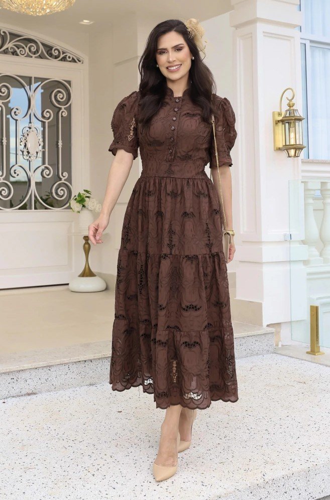 Vestido Emily Diverse em lese 100% algodão bordado - P ao G2 - Imagem 10