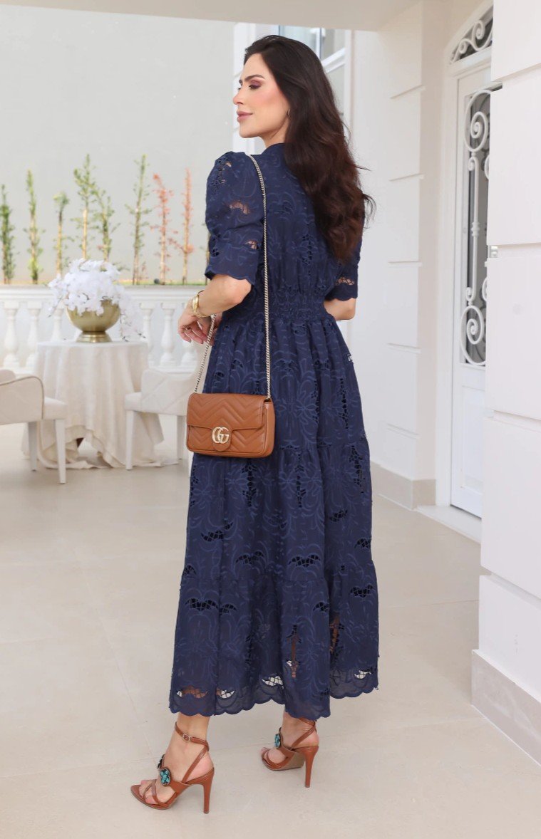 Vestido Emily Diverse em lese 100% algodão bordado - P ao G2 - Imagem 7