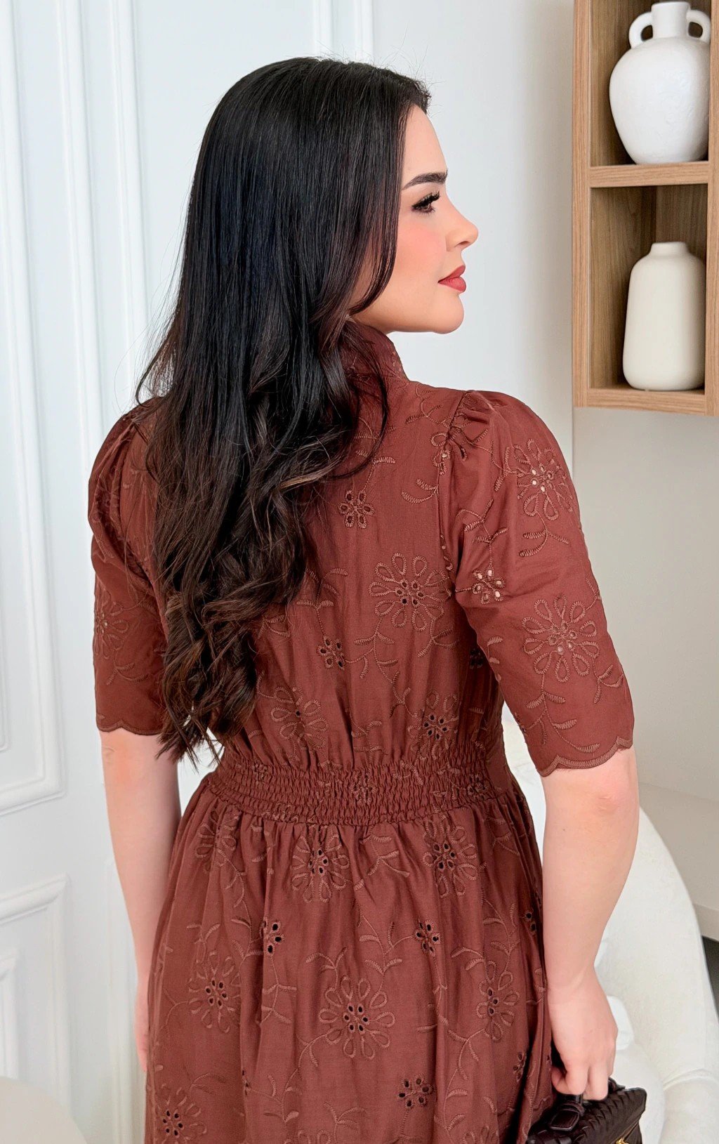 Vestido Luane em lese 100% algodão bordado, forrado - P ao GG - Imagem 16