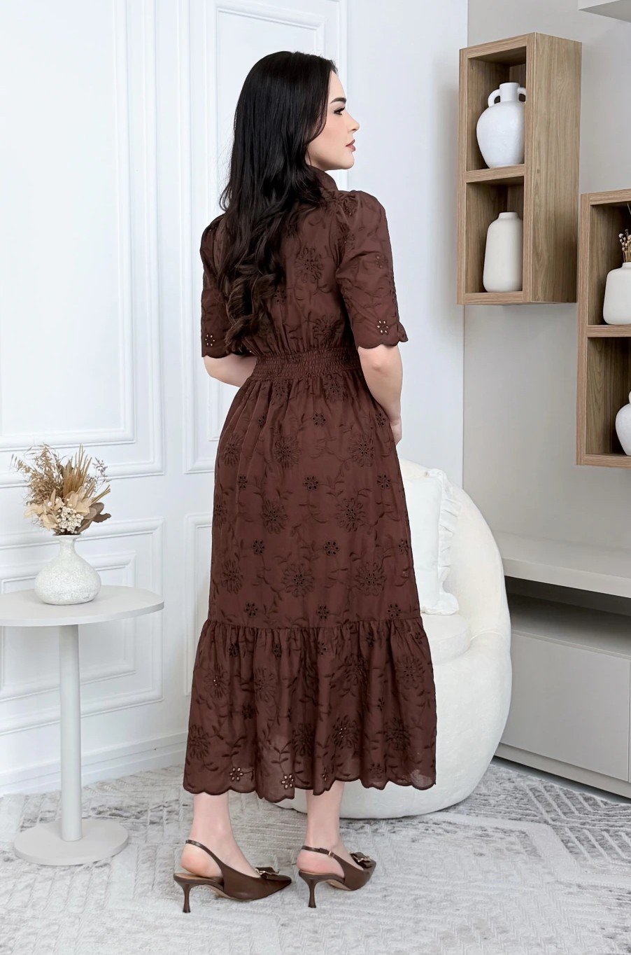 Vestido Luane em lese 100% algodão bordado, forrado - P ao GG - Imagem 17