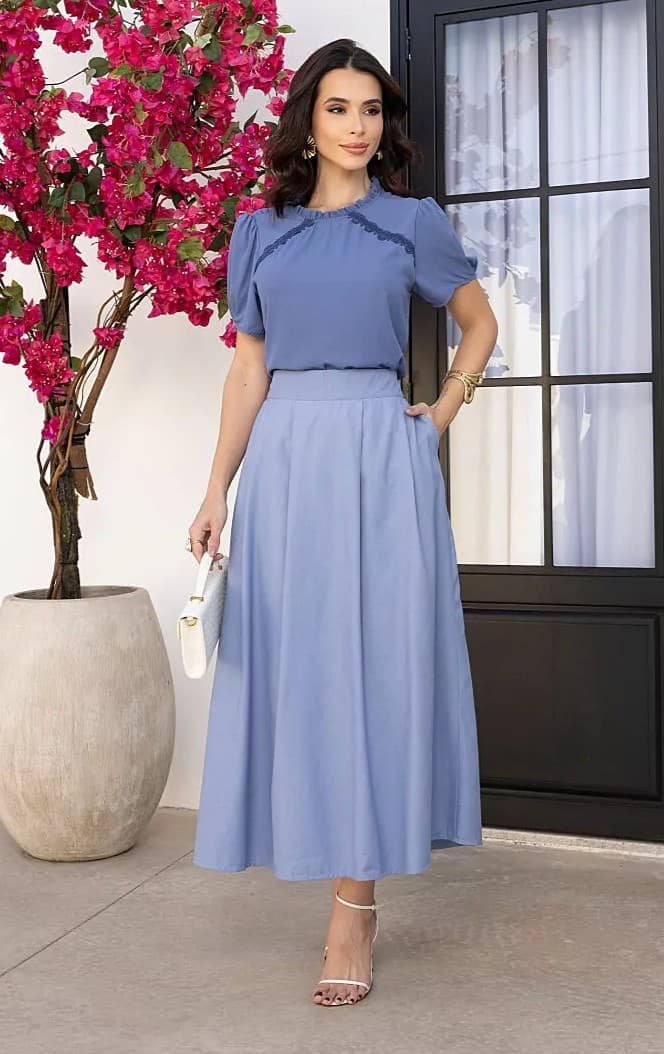 Conjunto premium com saia e blusa - Imagem 3