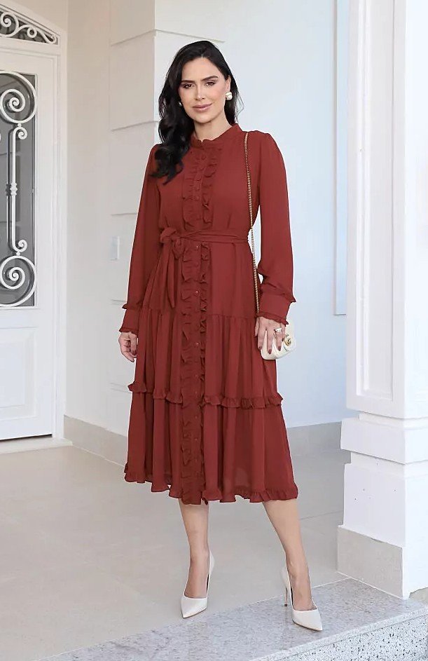 Vestido Amanda em crepe seda, forrado - Imagem 2