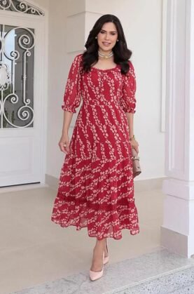 Vestido Lucy em chiffon premium, forrado