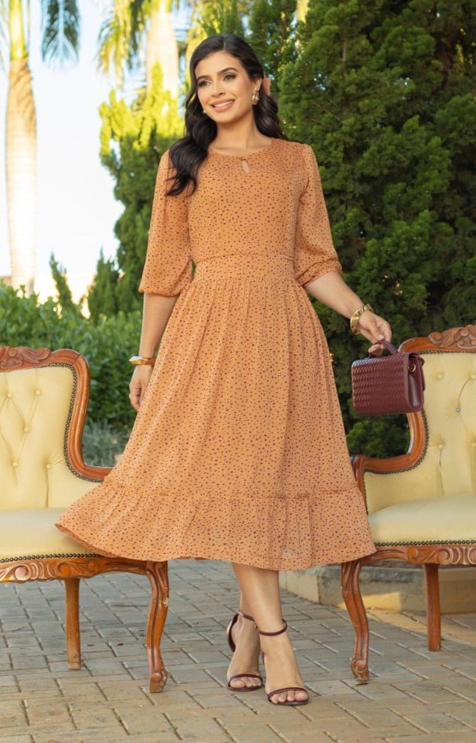 Vestido Jennifer em chiffon premium, forrado - Imagem 8