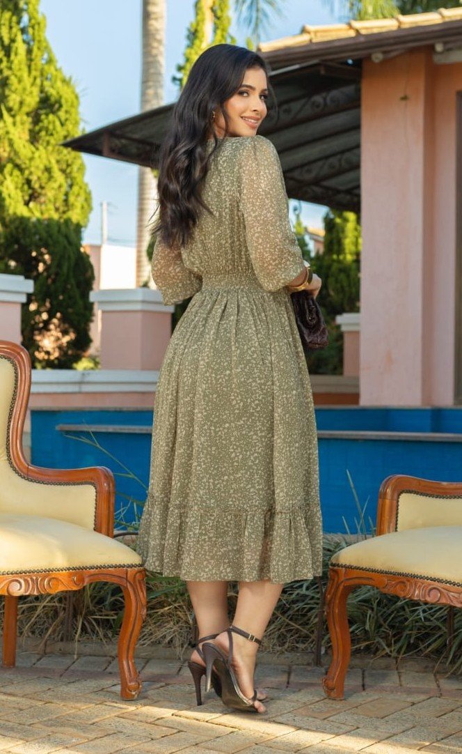 Vestido Jennifer em chiffon premium, forrado - Imagem 6